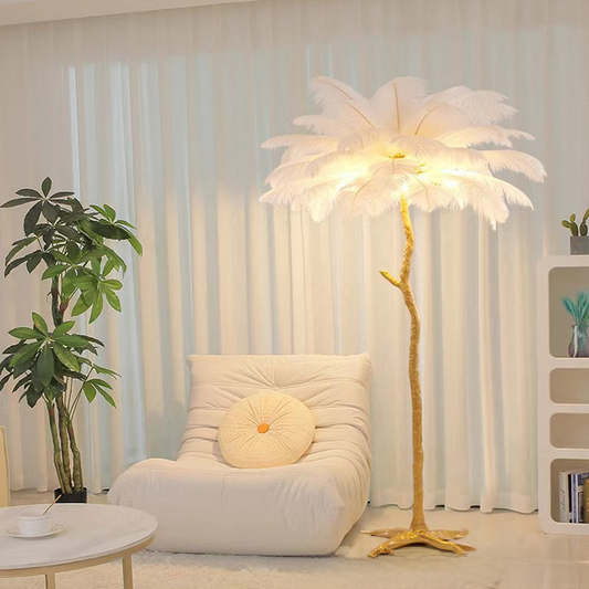 Feather Floor Lamp Living Room Bedroom Light Luxury Internet Famous Ostrich Instagram Decorative Atmosphere Table Lamp Nordic Personality